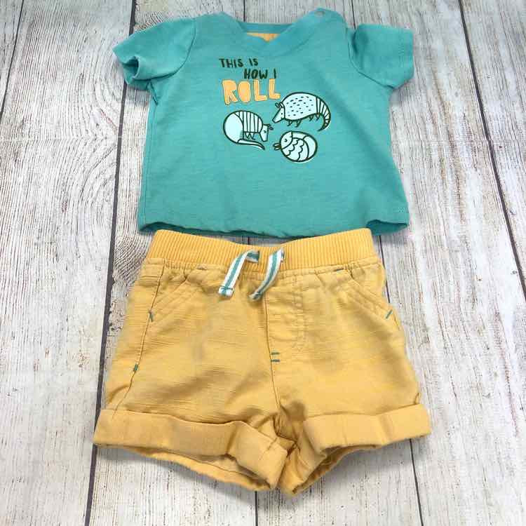 Cat & Jack Green Size 0-3 Months Boys 2 Piece Outfit
