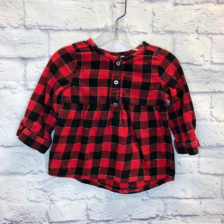 Jumping Beans Red & Black Size 18 Months Girls Long Sleeve Shirt