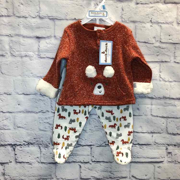 Duck Duck Goose Orange Size 6-9 Months Boys 2 Piece Outfit