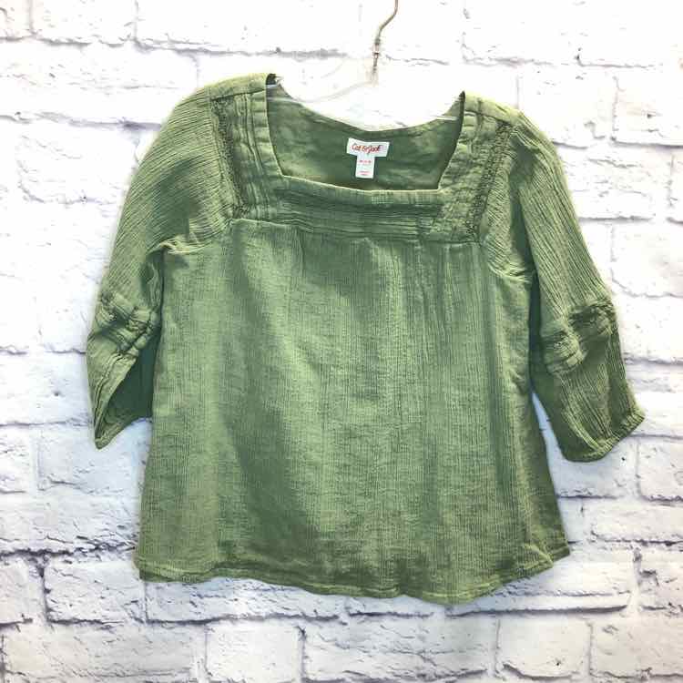 Cat & Jack Green Size 7 Girls 3/4 Sleeve Shirt