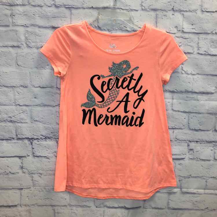 Justice Orange Size 14 Girls Short Sleeve Shirt