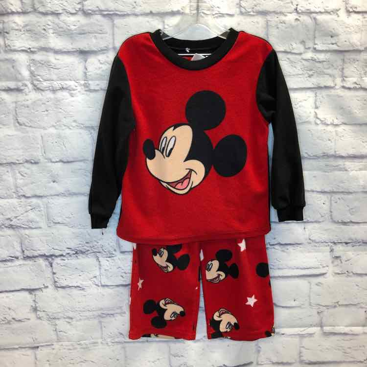 Mickey Red & Black Size 5 Boys Pajamas