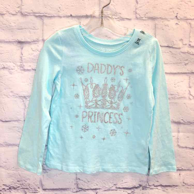 Childrens Place Aqua Size 3T Girls Long Sleeve Shirt