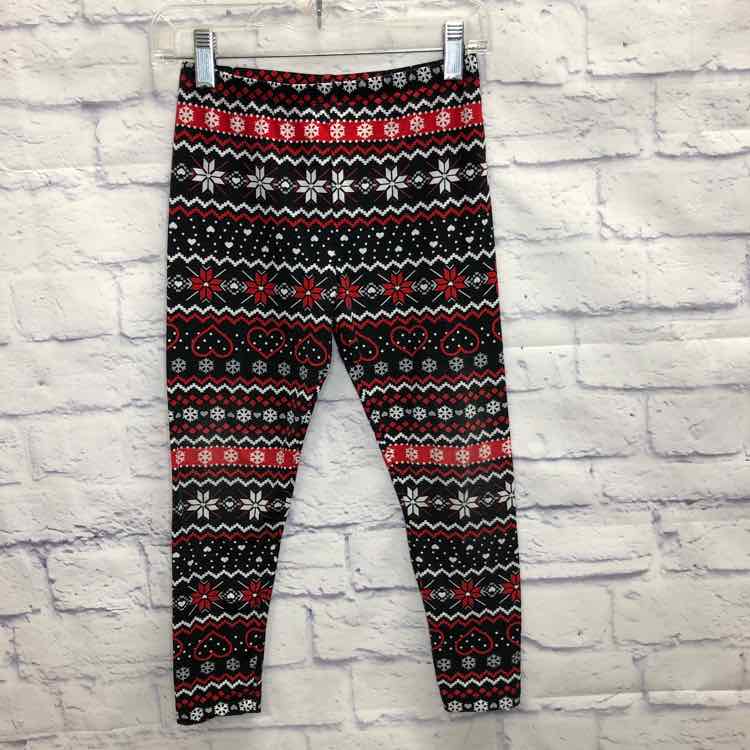 Red & Black Size 7 Girls Leggings
