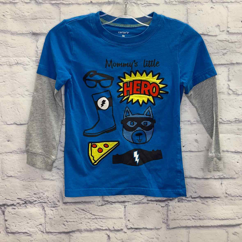 Carters Blue Size 5 Boys Long Sleeve Shirt