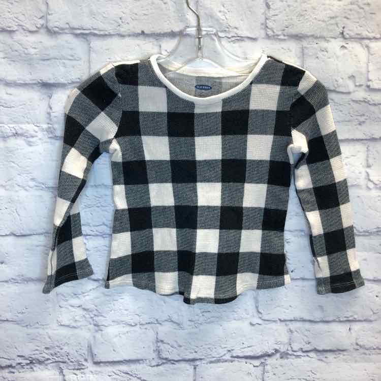 Old Navy Black & White Size 4T Girls Long Sleeve Shirt