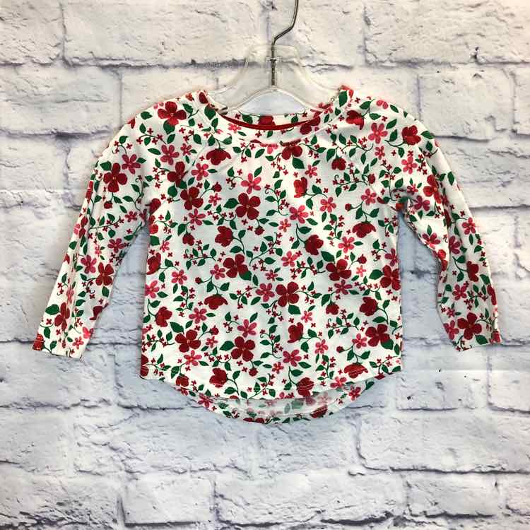 Cat & Jack Red & Green Size 18 Months Girls Long Sleeve Shirt