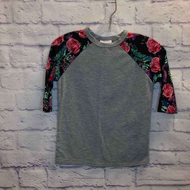 LulaRoe Gray Size 4T Girls 3/4 Sleeve Shirt