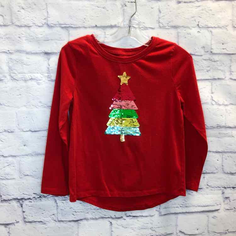 Cat & Jack Red Size 8 Girls Long Sleeve Shirt