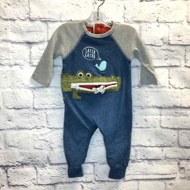 MudPie Blue Size 6-9 Months Boys Romper