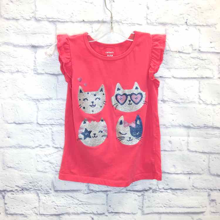 Carters Pink Size 5 Girls Short Sleeve Shirt