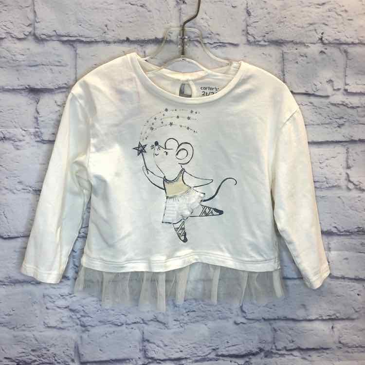 Carters Cream Size 2T Girls Long Sleeve Shirt