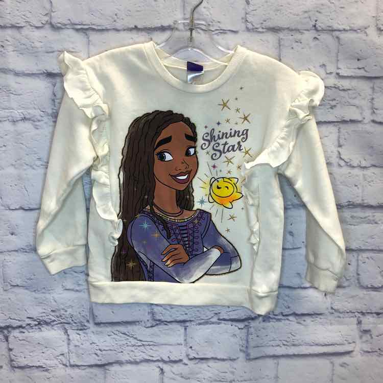 Disney Cream Size 5 Girls Sweatshirt/Hoodie