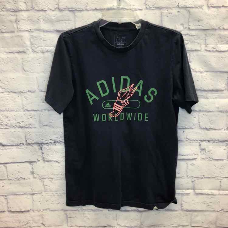 Adidas Navy Size 16 Boys Short Sleeve Shirt