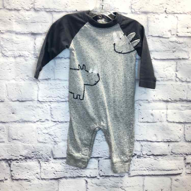 Just One You Gray Size 6 Months Boys Romper
