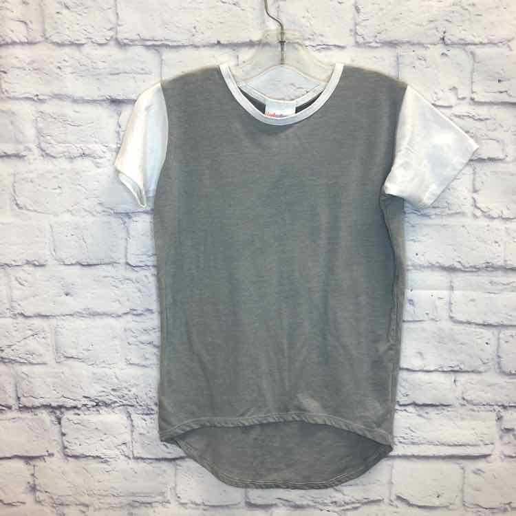 LulaRoe Gray Size 6 Girls Short Sleeve Shirt