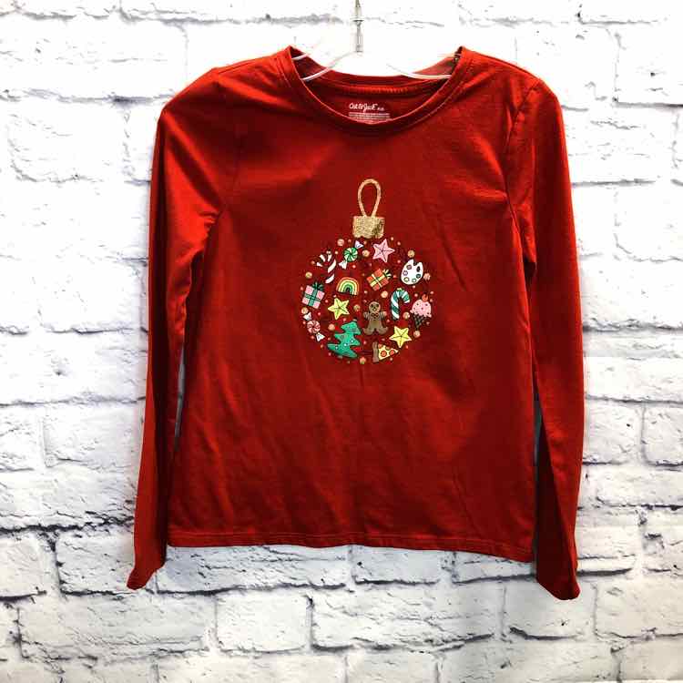 Cat & Jack Red Size 8 Girls Long Sleeve Shirt