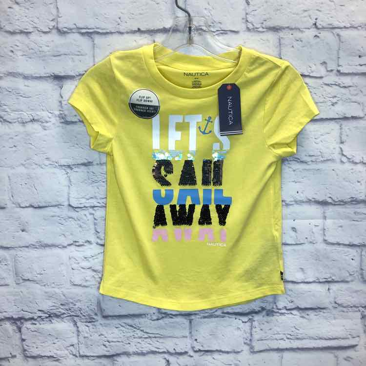 Nautica Yellow Size 6X Girls Short Sleeve Shirt