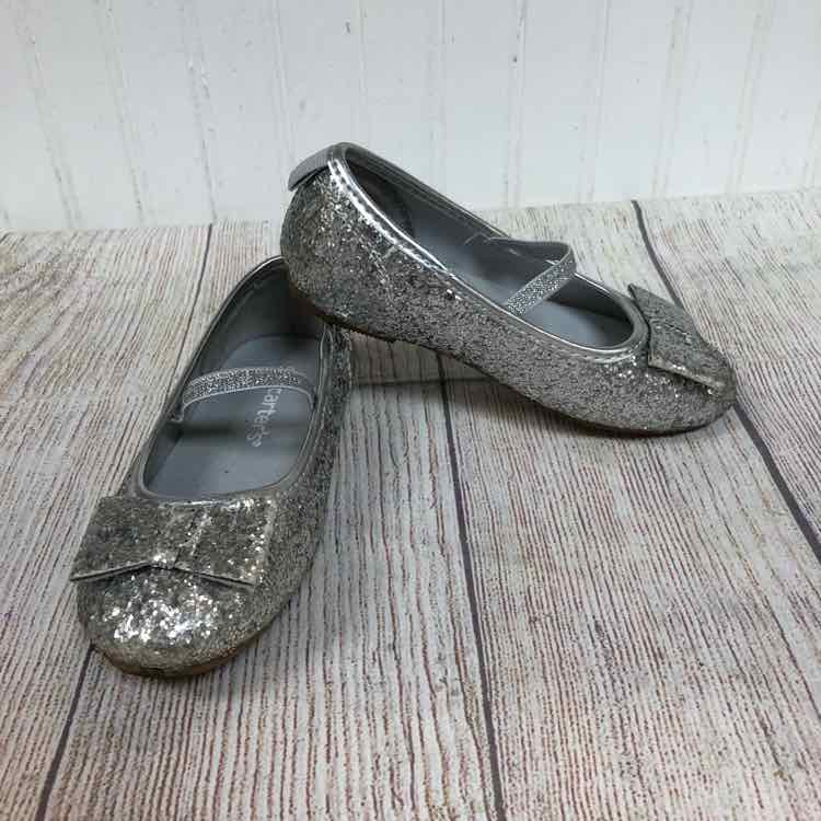 Carters Silver Size 10 Girls Dress Shoes