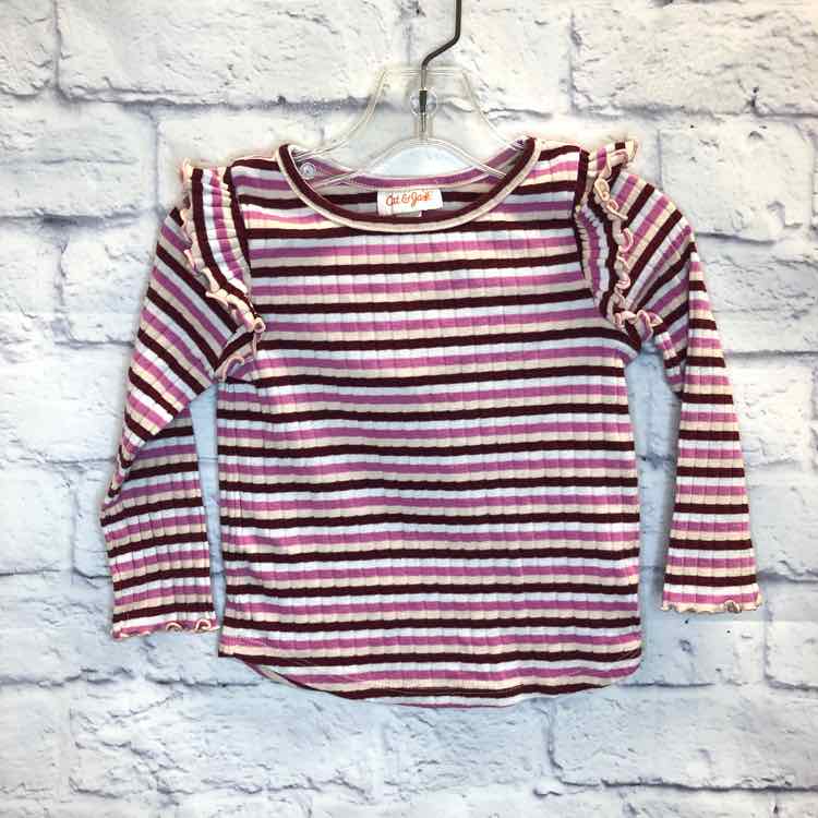 Cat & Jack Stripe Size 2T Girls Long Sleeve Shirt