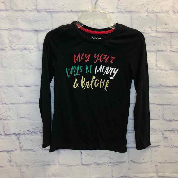 Cat & Jack Black Size 7 Girls Long Sleeve Shirt