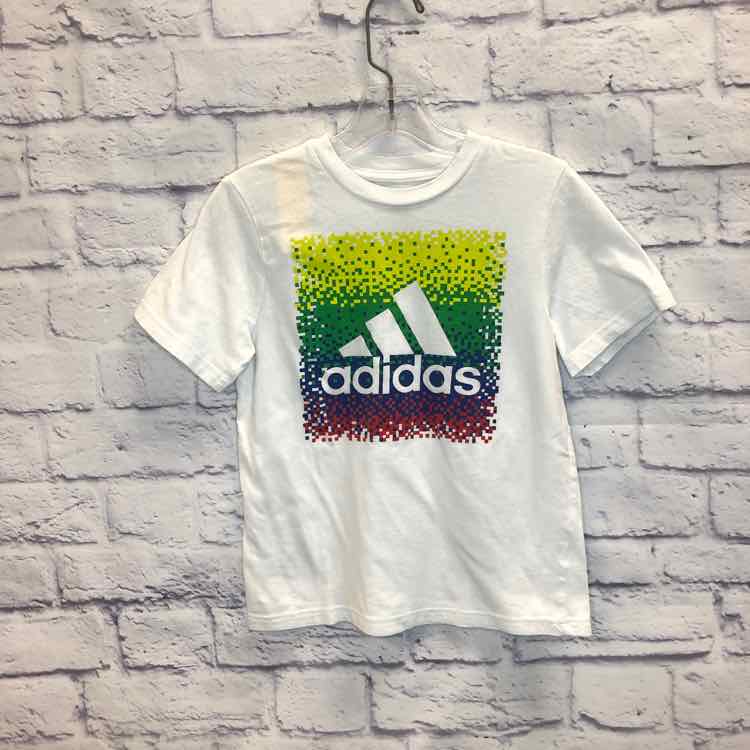 Adidas White Size 6 Boys Short Sleeve Shirt