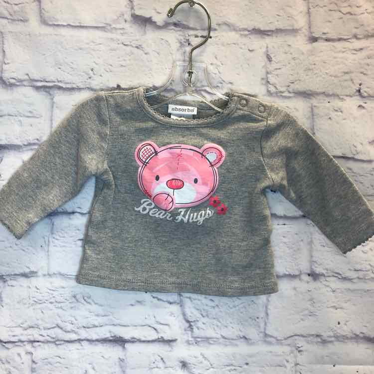 Absorba Gray Size 3 Months Girls Long Sleeve Shirt