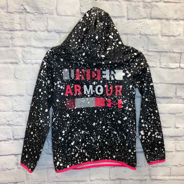 Under Armour Black & White Size 14 Girls Sweatshirt/Hoodie