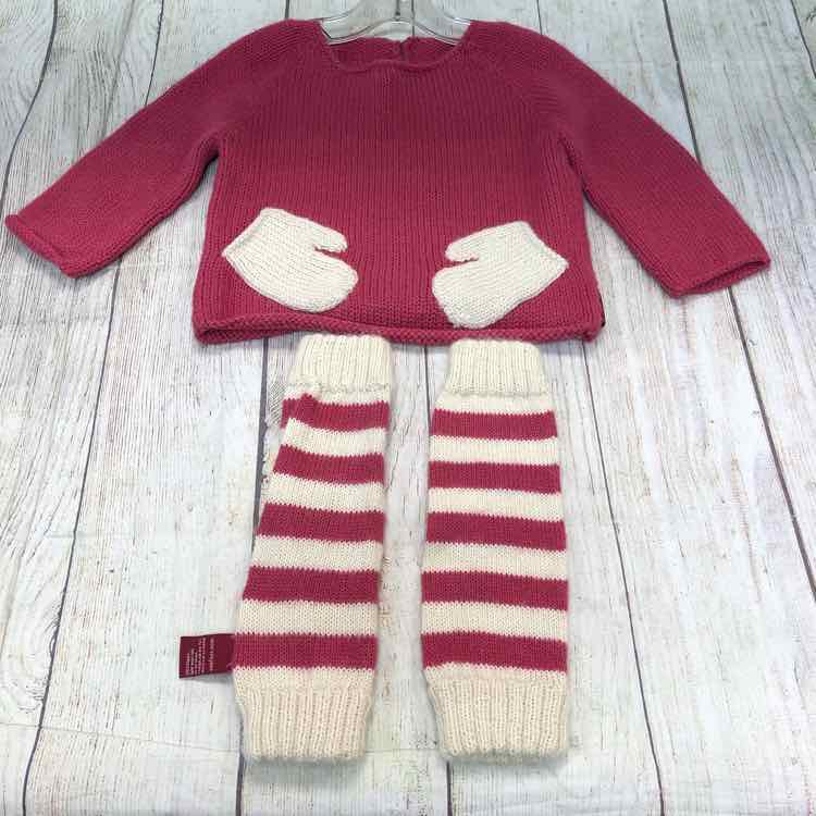 Oeuf Pink Size 3T Girls Alpaca Sweater + Leg Warmers