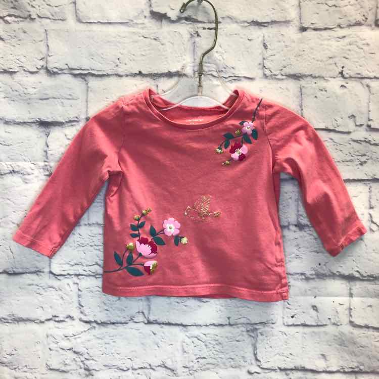 Carters Pink Size 12 Months Girls Long Sleeve Shirt