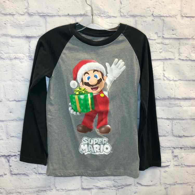 Super Mario Gray Size 8 Boys Long Sleeve Shirt