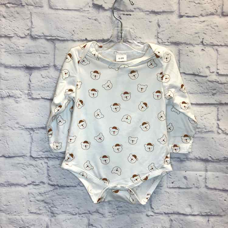 White Size 6-9 Months Boys Bodysuit