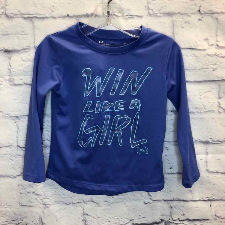 Under Armour Blue Size 2T Girls Long Sleeve Shirt
