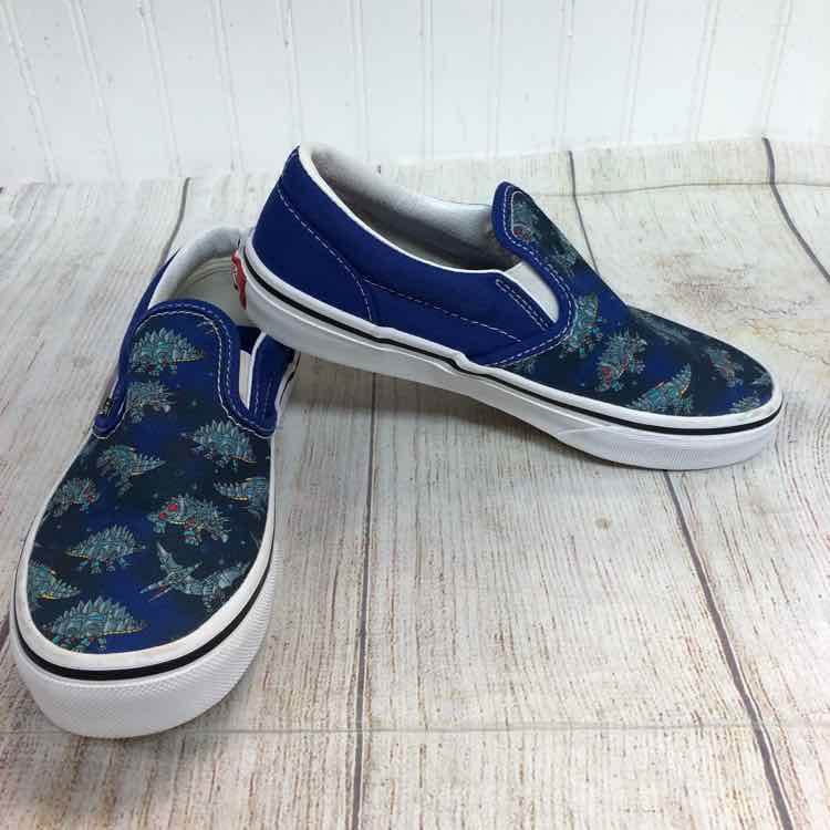 Vans Robot Dino Blue Size 2 Boys Shoes - Like New!