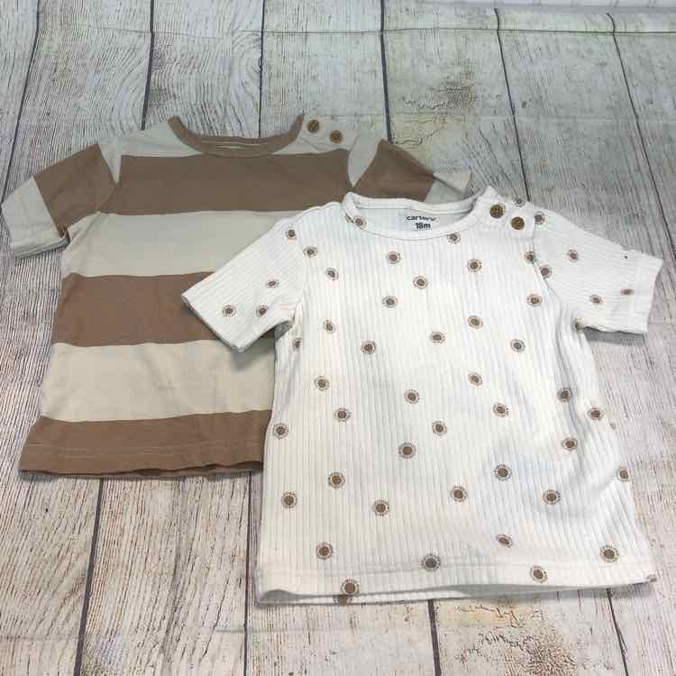 Carters Tan Size 18 Months Boys Short Sleeve Shirt