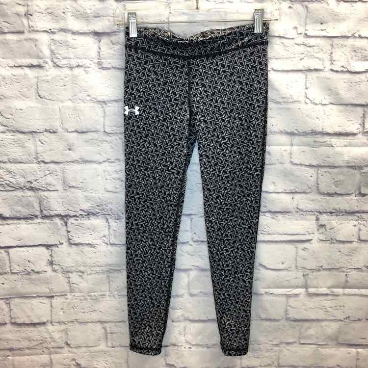 Under Armour Black & White Size 10 Girls Leggings