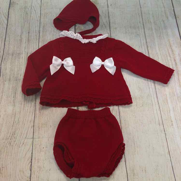 Fruit De Ma Passion Red Size 3 Months Girls 3 Piece Outfit