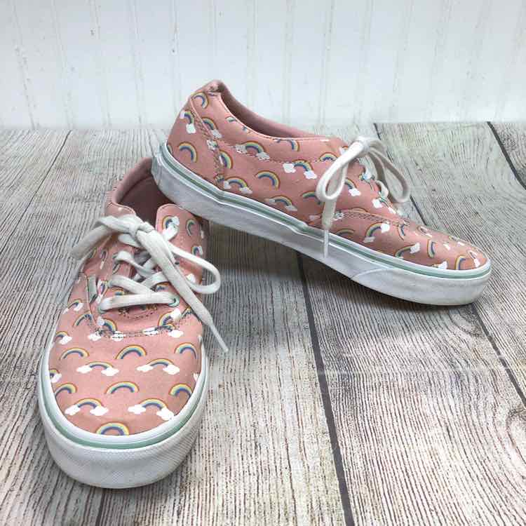 Vans Pink w/ Rainbow Print Size 4 Girls Shoes