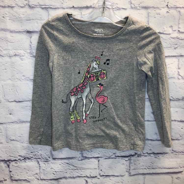 Carters Gray Size 6 Girls Long Sleeve Shirt