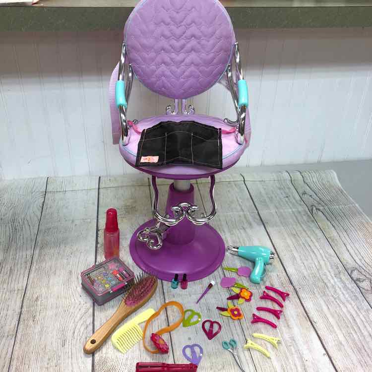 Our Generation Salon Chair + Bag of Accessories
