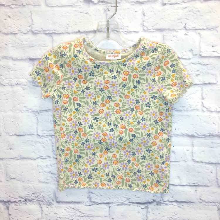 Cat & Jack Floral Size 6 Girls Short Sleeve Shirt