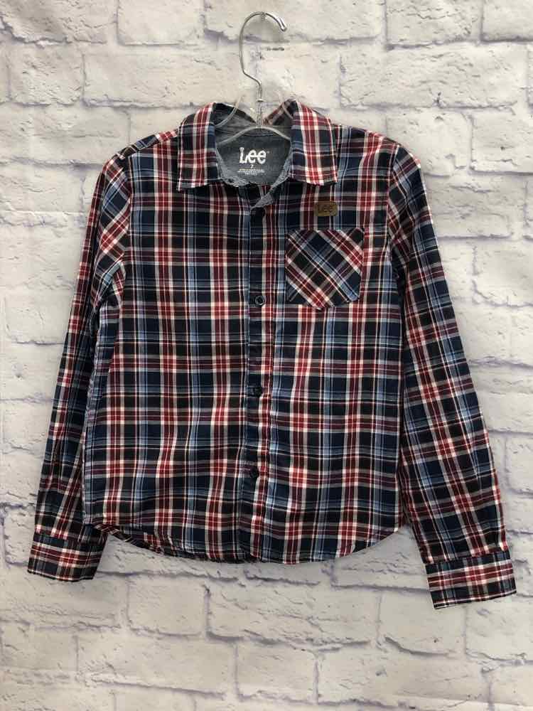 Lee Plaid Size 7 Boy Polo or Button Down