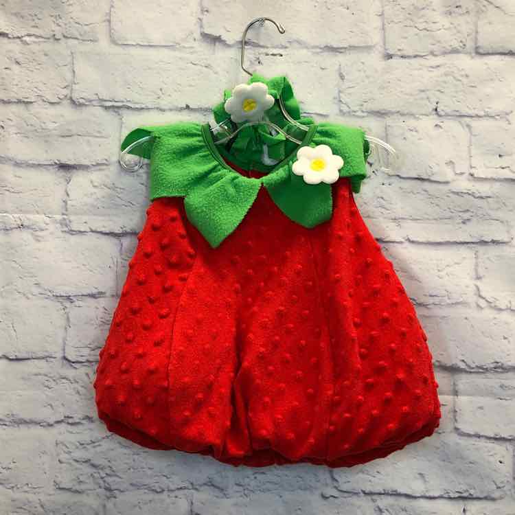 Red Size 12 Months Strawberry Halloween Costume