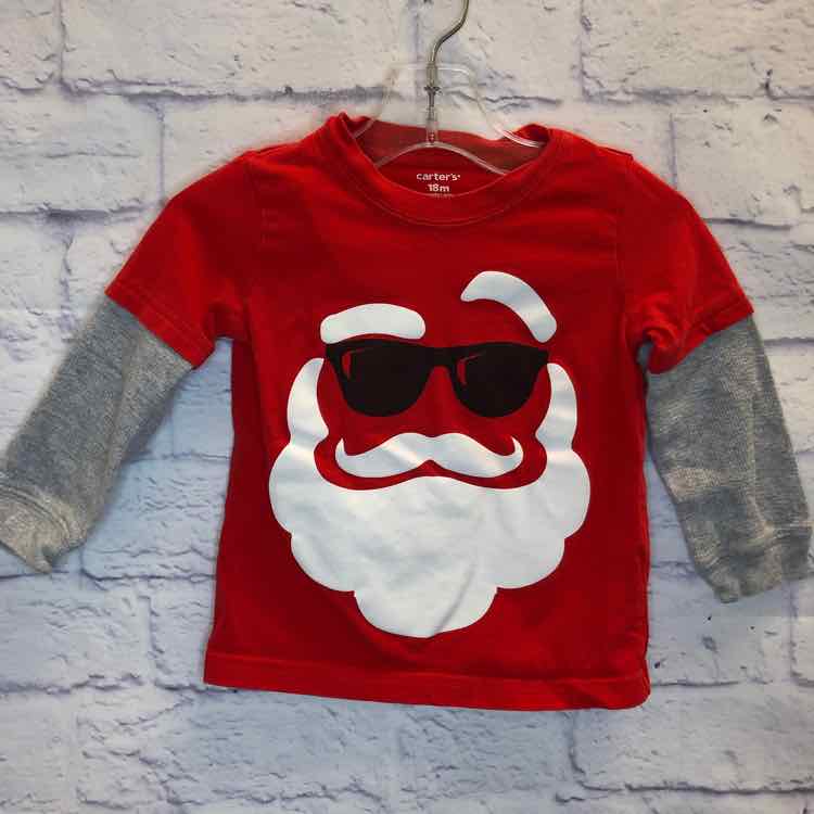 Carters Red Size 18 Months Boys Long Sleeve Shirt