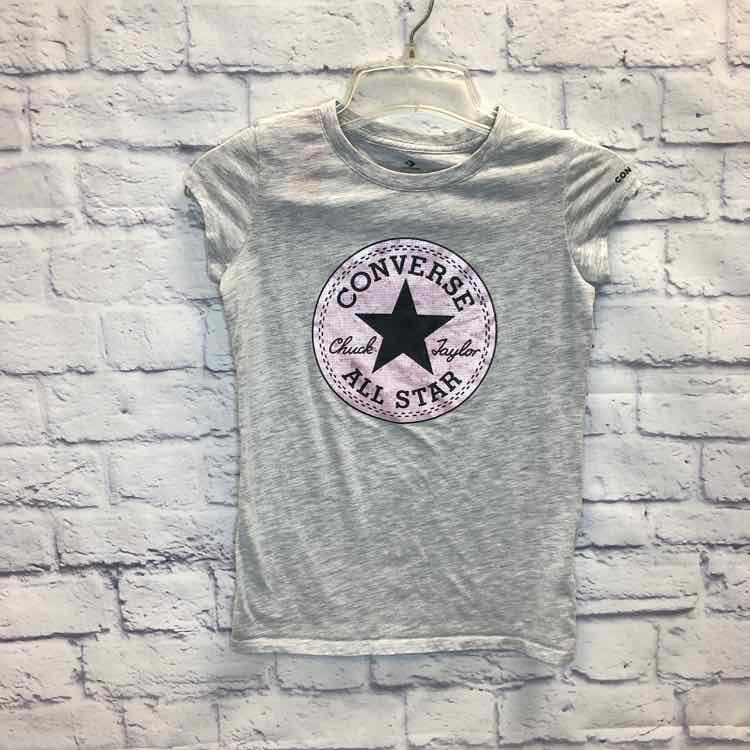 Converse Gray Size 12 Girls Short Sleeve Shirt