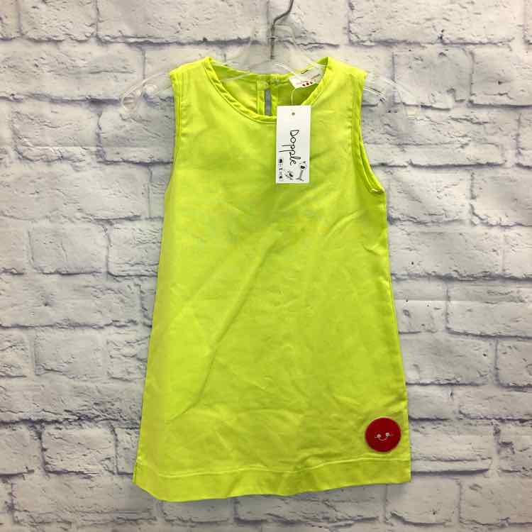 Smiling Button Green Size 4T Girls Dress