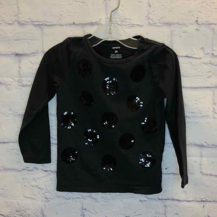 Carters Black Size 3T Girls Long Sleeve Shirt