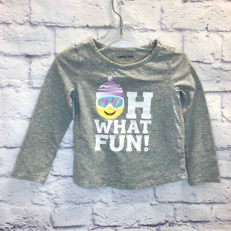 Lands End Gray Size 3T Girls Long Sleeve Shirt