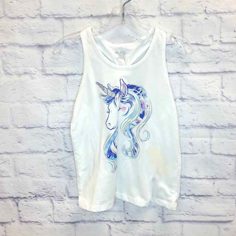 Childrens Place White Size 7 Girls Tank Top