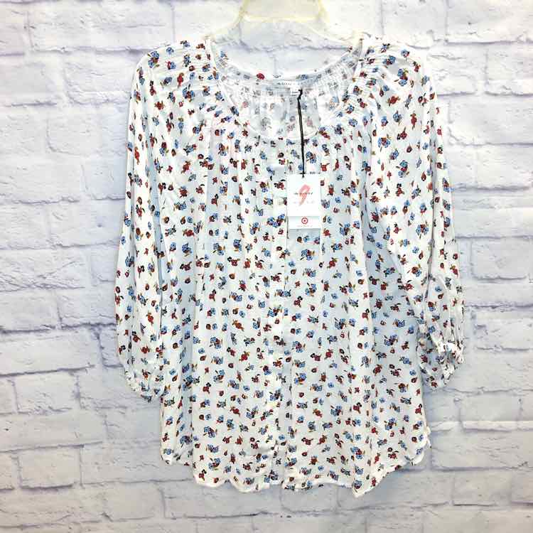 The Nines by Hatch Floral Size M Maternity 3/4 Slv Top
